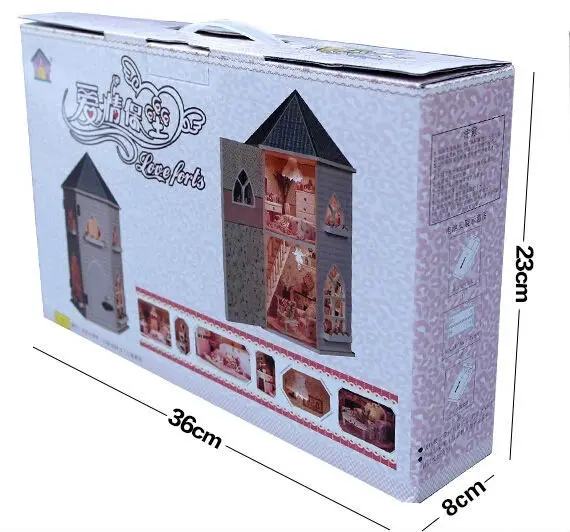 Dollhouse DIY Kit Toys for Children,Wooden Miniature Doll House Furnitures Assembling Scale Model Puzzle English instructions 13