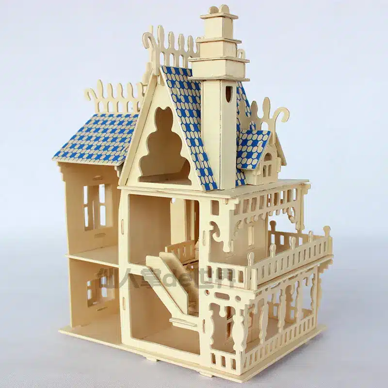 Puzzles 3D wood wooden puzzle miniature dollhouse doll house Wood House 4rooms Villa kit,play house 9