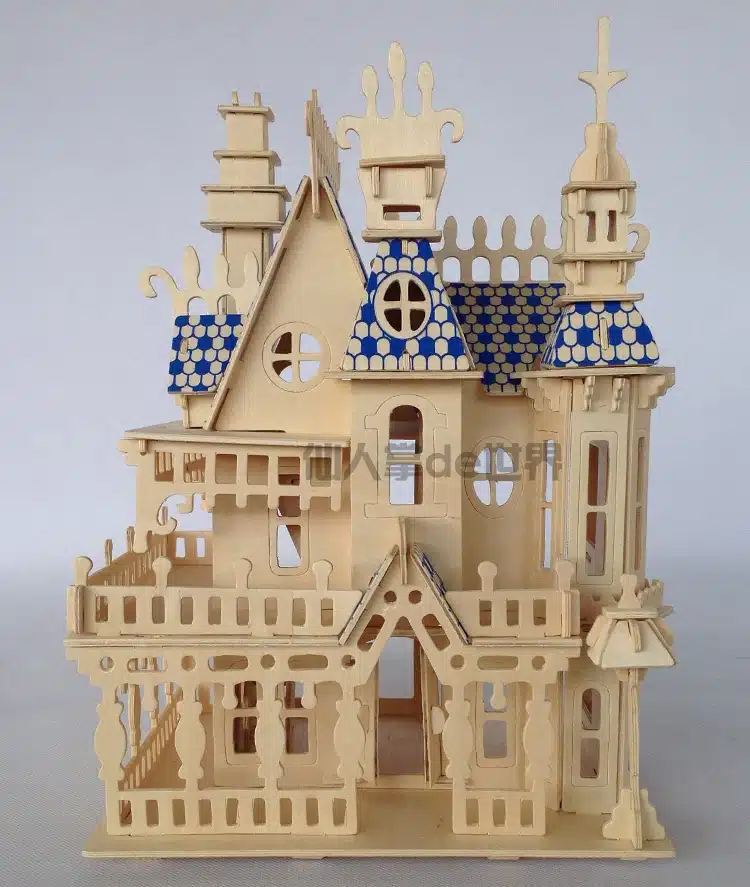 Puzzles 3D wood wooden puzzle miniature dollhouse doll house Wood House 4rooms Villa kit,play house 12
