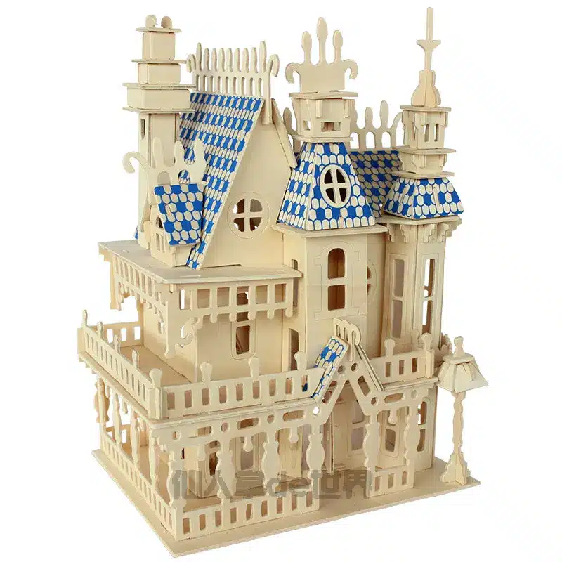 Puzzles 3D wood wooden puzzle miniature dollhouse doll house Wood House 4rooms Villa kit,play house 15