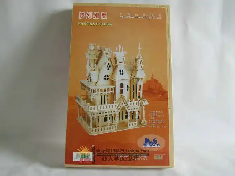 Puzzles 3D wood wooden puzzle miniature dollhouse doll house Wood House 4rooms Villa kit,play house 16