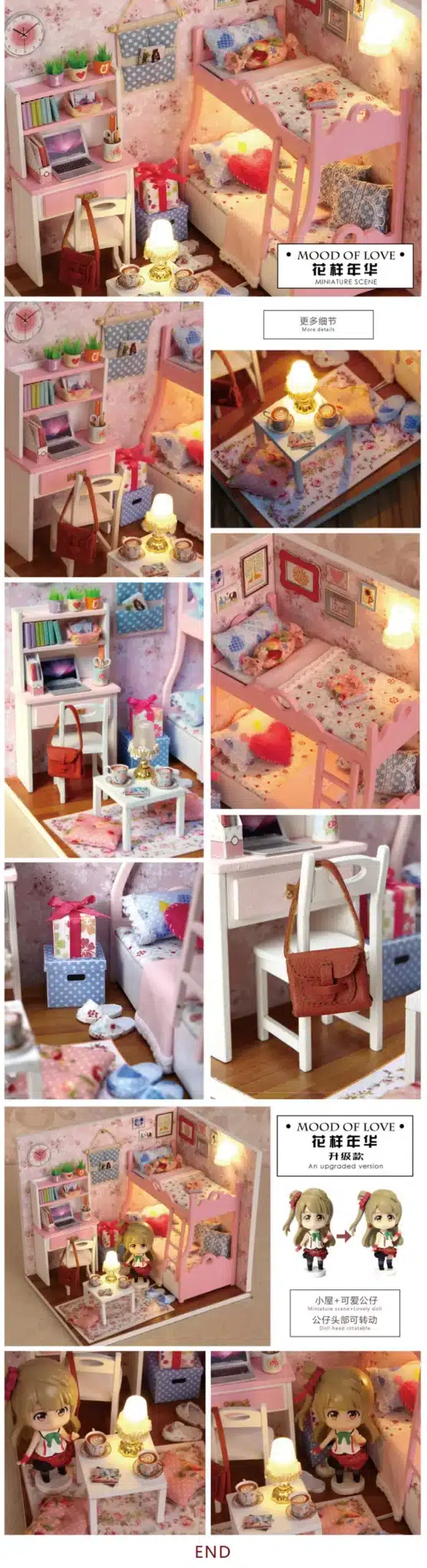 Diy doll house pattern time girl manual creative model manually building toy for her birthday 10