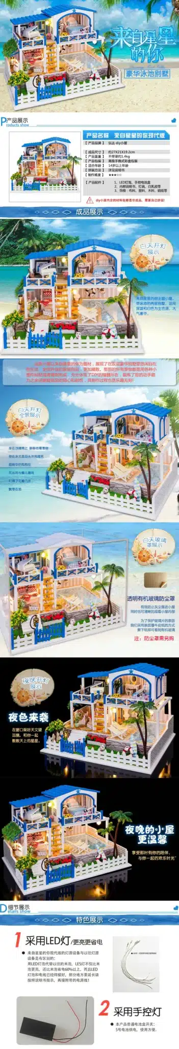 Doub k DIY dollhouse Mini 3D stereo blocks assembly model toys puzzle miniatures building for dollhouses Household doll house 9