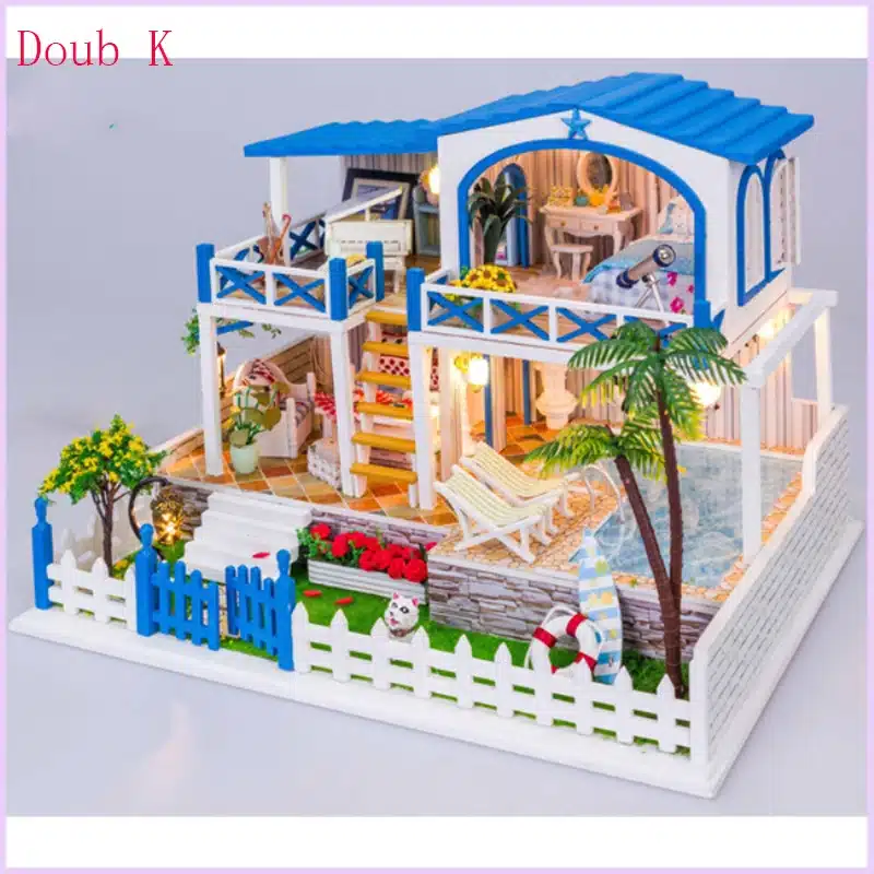 Doub k DIY dollhouse Mini 3D stereo blocks assembly model toys puzzle miniatures building for dollhouses Household doll house 10