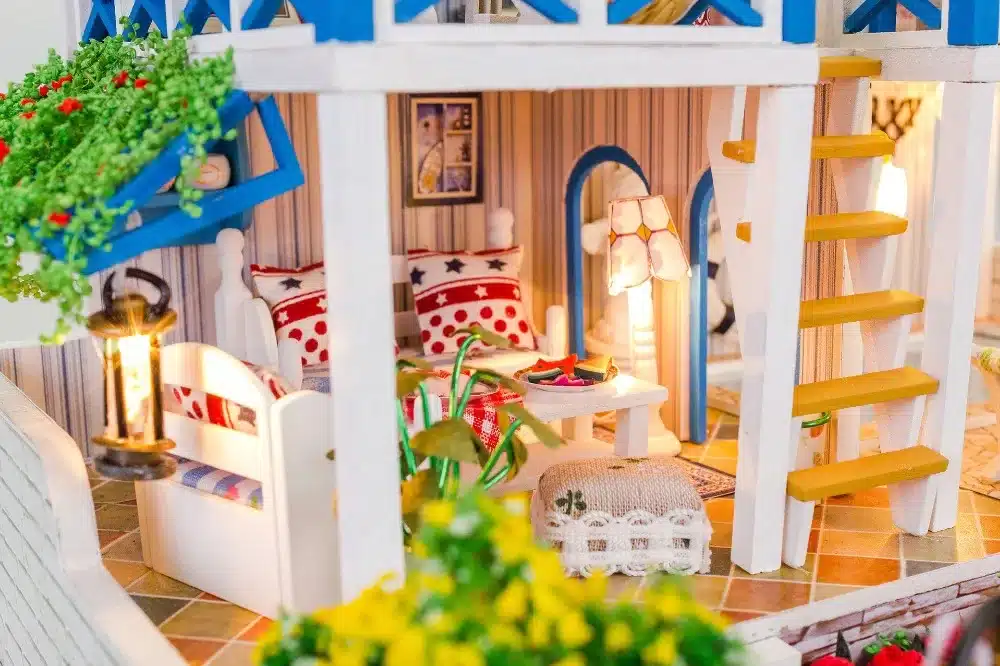 Doub k DIY dollhouse Mini 3D stereo blocks assembly model toys puzzle miniatures building for dollhouses Household doll house 15