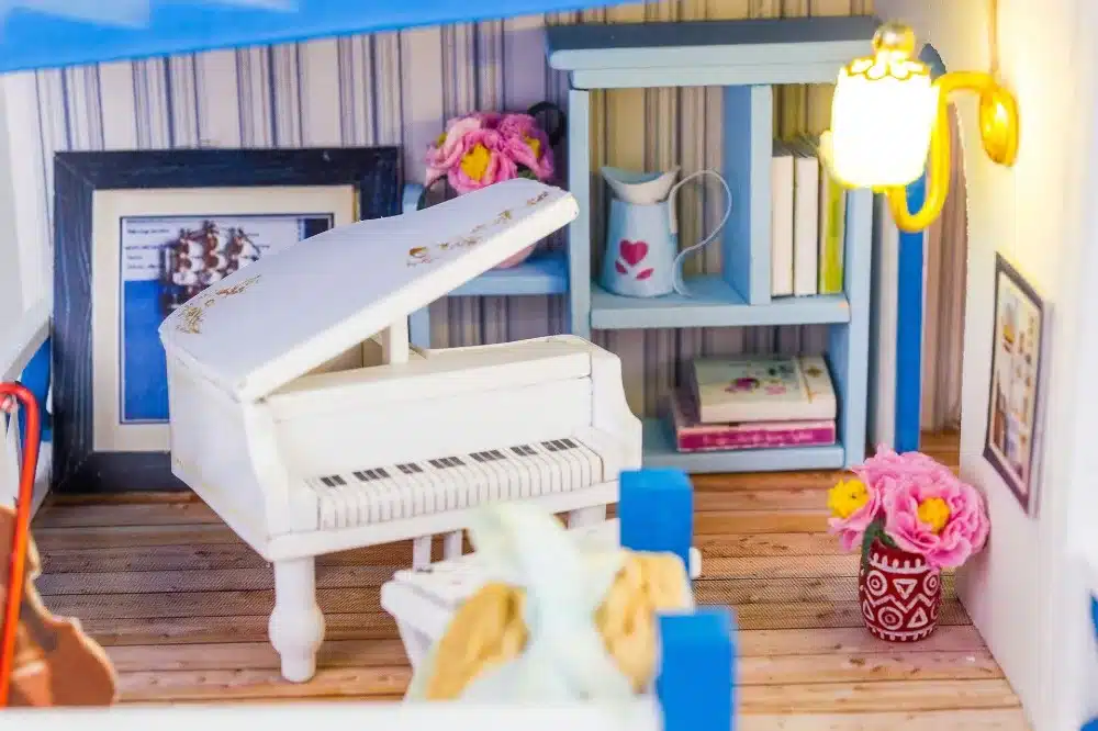 Doub k DIY dollhouse Mini 3D stereo blocks assembly model toys puzzle miniatures building for dollhouses Household doll house 21