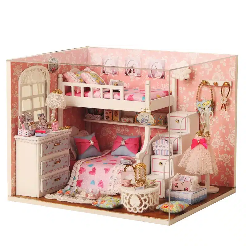 2017 Handmade Doll House Furniture Miniatura Diy Doll Houses Miniature Dollhouse Wooden Toys For Children Grownups Birthday Gif 9