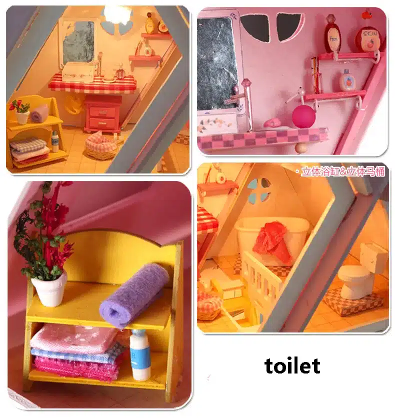 BOHS Diy Wooden Doll House Sun Alice Birthday Gift Presents Large Villa Manual Building Model Dioramas 15