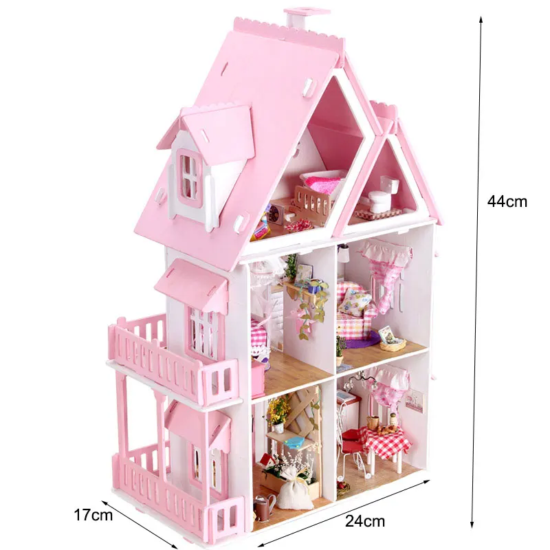 BOHS Diy Wooden Doll House Sun Alice Birthday Gift Presents Large Villa Manual Building Model Dioramas 17