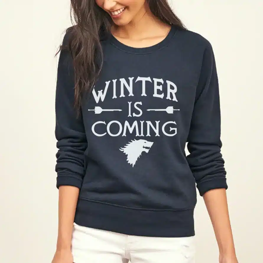 Funny newest top winter will coming Women harajuku sweatshirt 2017 female Casual hip-hop hoodies kpop tracksuit mma pullover 12
