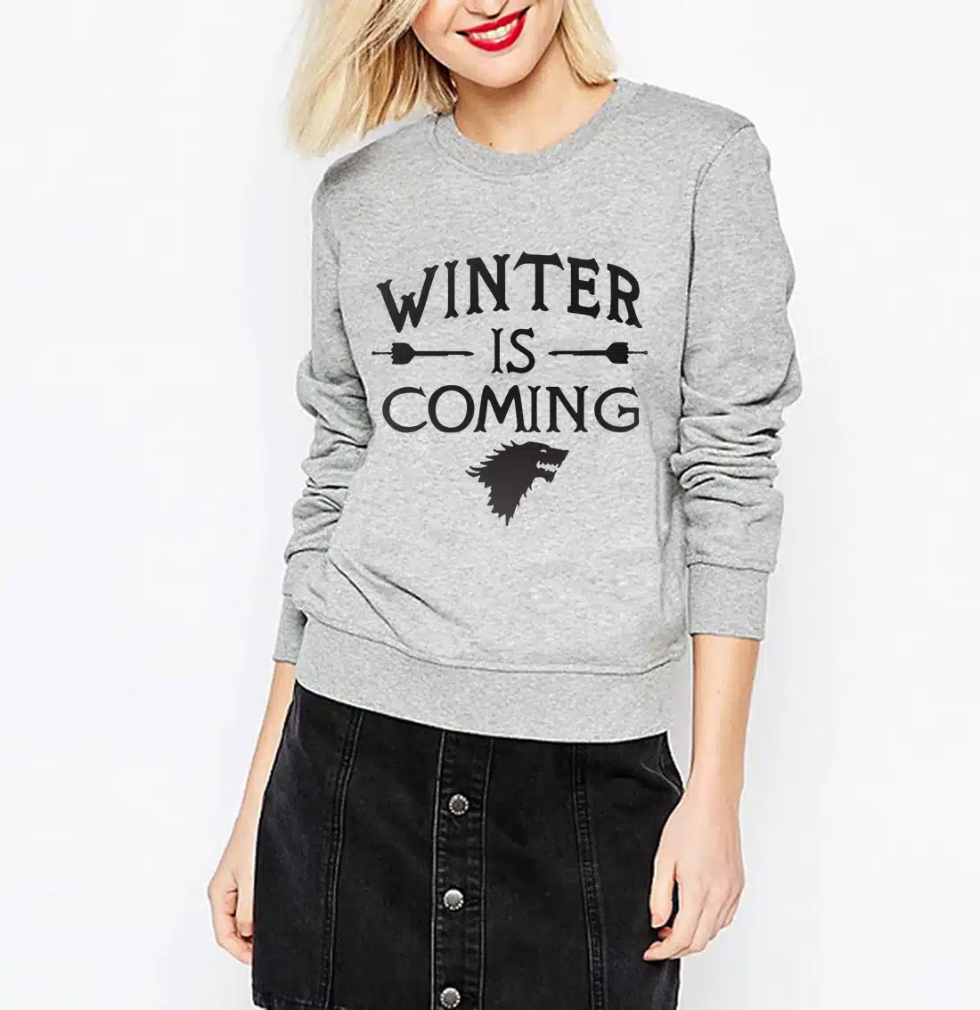 Funny newest top winter will coming Women harajuku sweatshirt 2017 female Casual hip-hop hoodies kpop tracksuit mma pullover 14