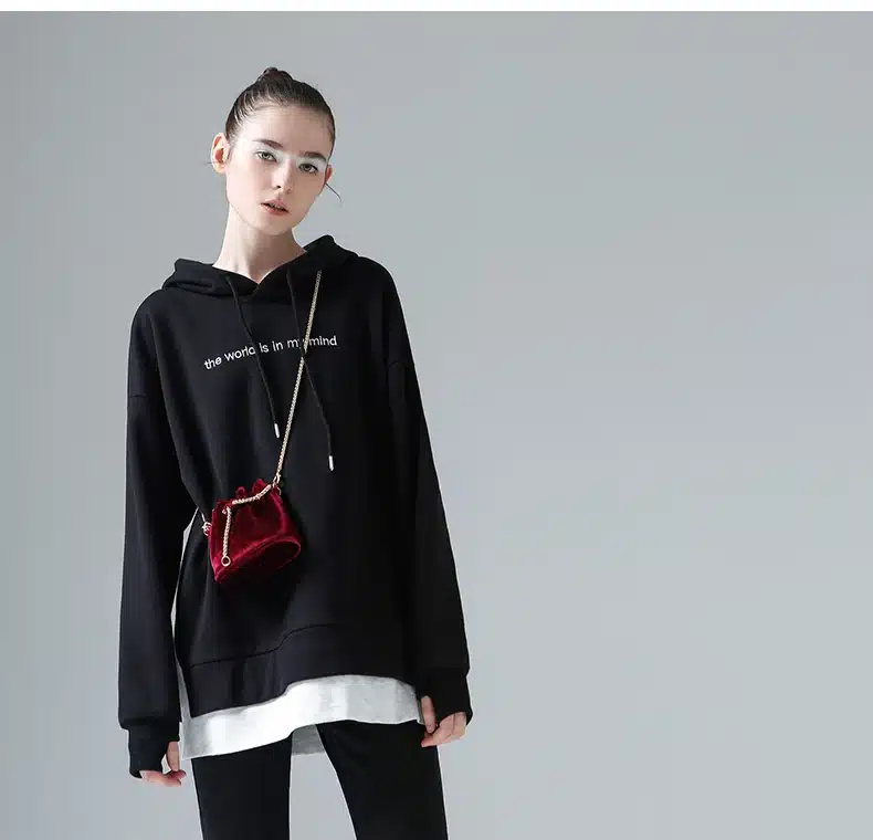 Toyouth Sweatshirts 2017 Spring New Women Character Embroidery Fake Two Pieces Long Sleeve Loose Pullovers Hoodie 16