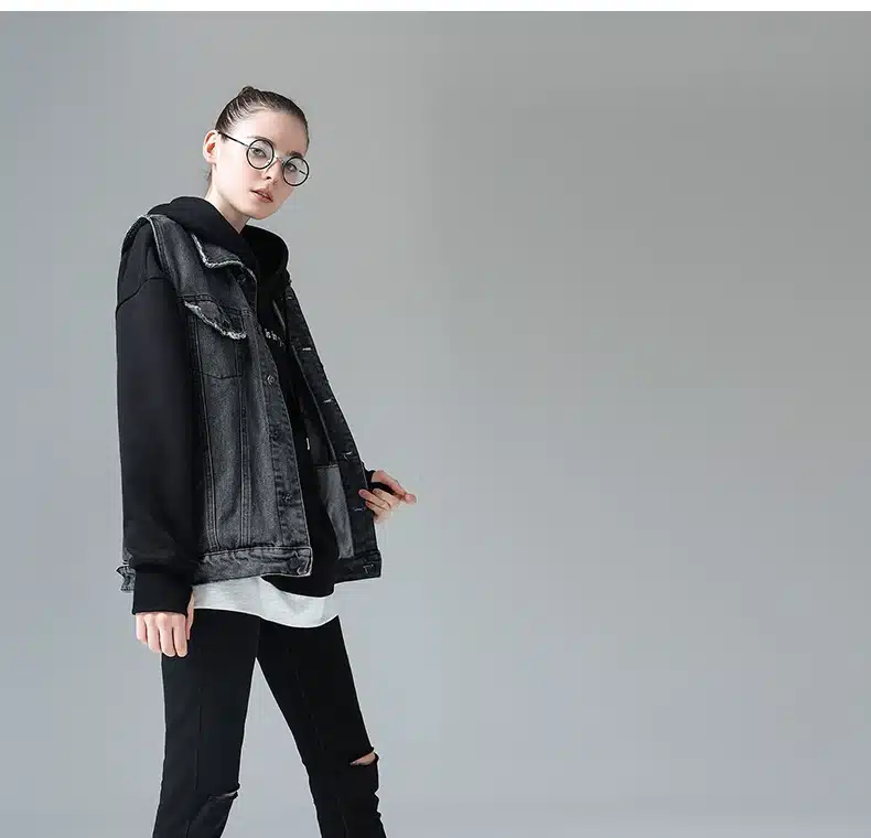 Toyouth Sweatshirts 2017 Spring New Women Character Embroidery Fake Two Pieces Long Sleeve Loose Pullovers Hoodie 24