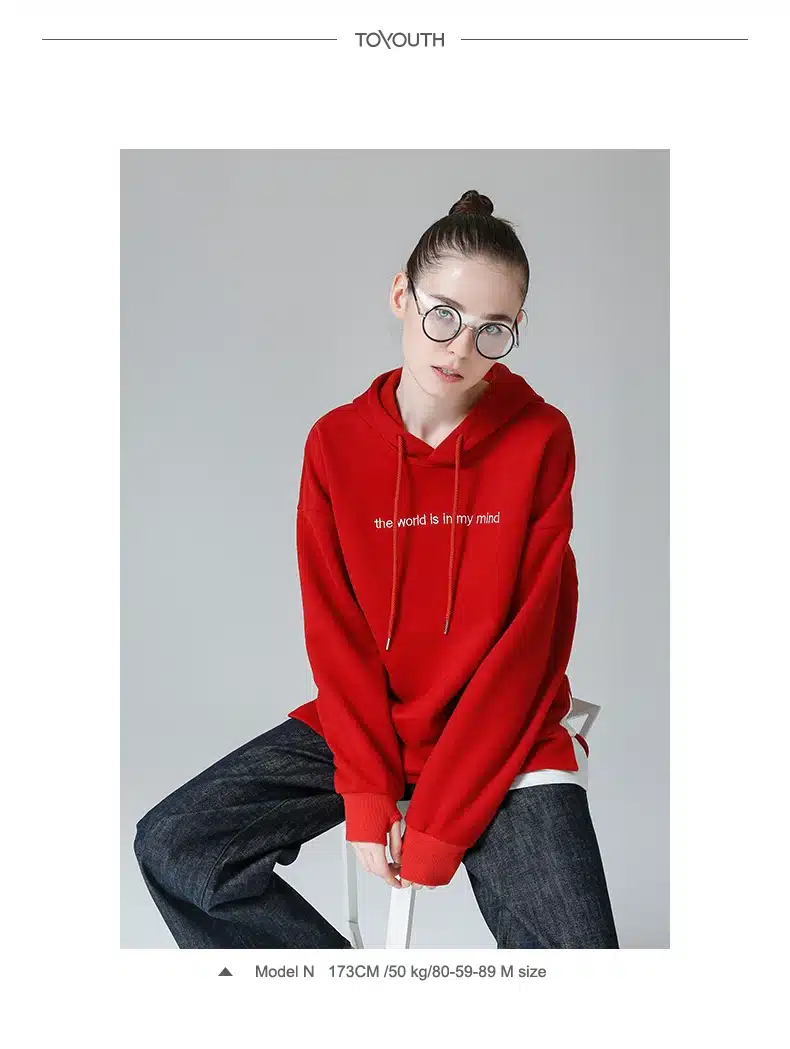 Toyouth Sweatshirts 2017 Spring New Women Character Embroidery Fake Two Pieces Long Sleeve Loose Pullovers Hoodie 35