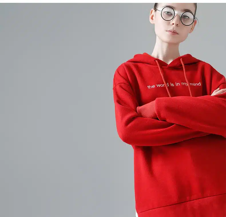 Toyouth Sweatshirts 2017 Spring New Women Character Embroidery Fake Two Pieces Long Sleeve Loose Pullovers Hoodie 43