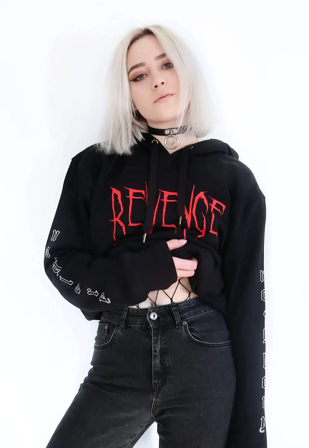 2017 autumn new sweatshirt hooded men and women casual sweatshirt Gothic alphabet REWENGE NO GLORY Hoodie Sweatshirt Black 12