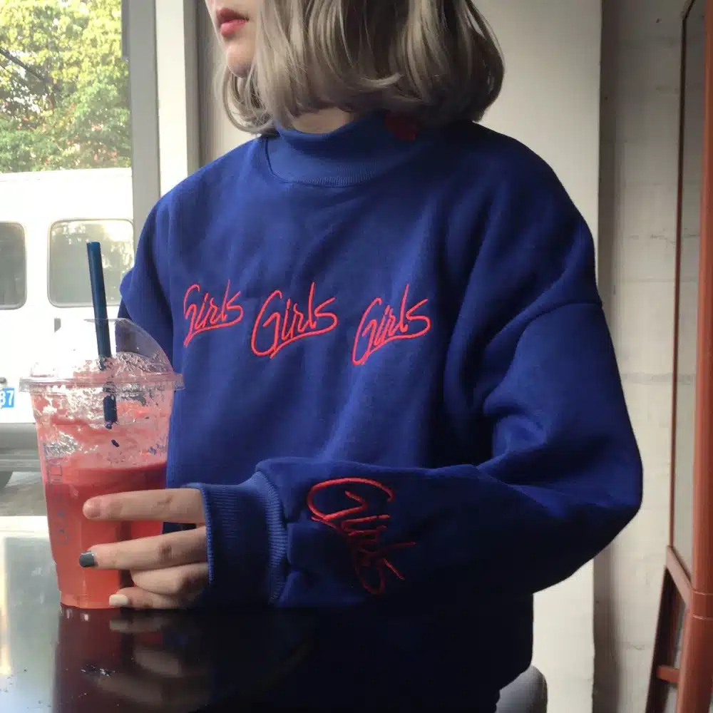 Fashion Women sweatshirts autumn winter 2017 korean style new pullover cute pink blue embroidery letter heart kawaii sweatshirt 14