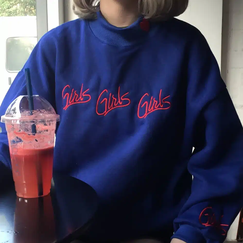 Fashion Women sweatshirts autumn winter 2017 korean style new pullover cute pink blue embroidery letter heart kawaii sweatshirt 15