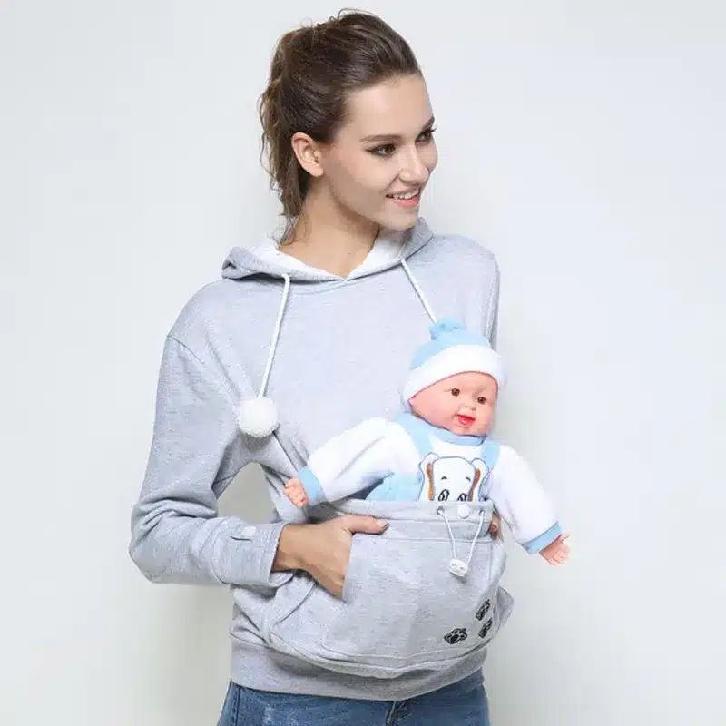 Drop shipping Women Cuddle Pouch Hoodies Mewgaroo Kangaroo Cat Pet Casual Blouse Pullovers Ears Sweatshirt Front Pocket Hoodie 11