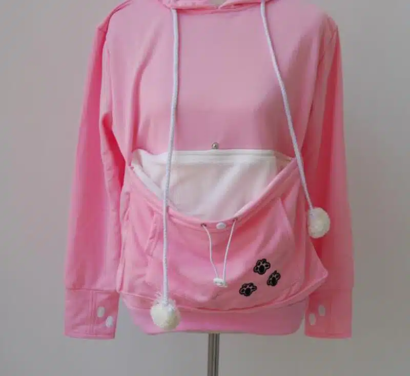 Drop shipping Women Cuddle Pouch Hoodies Mewgaroo Kangaroo Cat Pet Casual Blouse Pullovers Ears Sweatshirt Front Pocket Hoodie 15