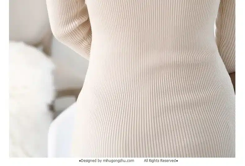 2017 women's slim medium-long turtleneck sweater thickening sweater knitting sweater pattern 19
