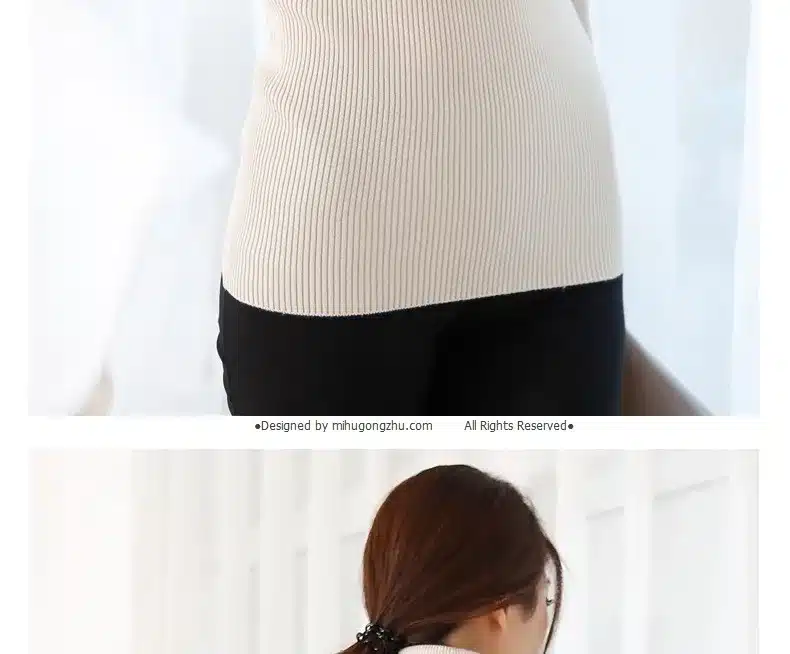 2017 women's slim medium-long turtleneck sweater thickening sweater knitting sweater pattern 21