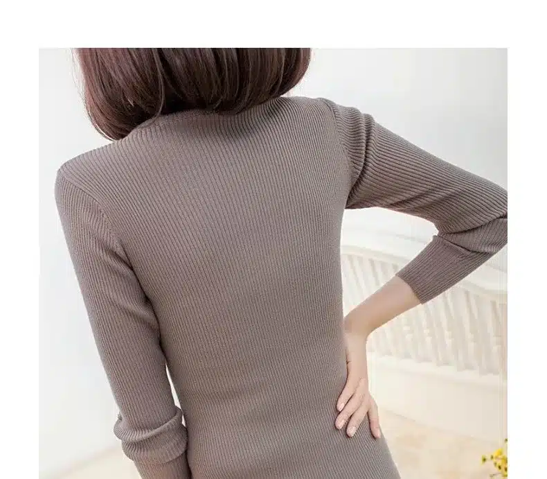 2017 women's slim medium-long turtleneck sweater thickening sweater knitting sweater pattern 37