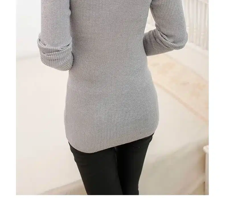 2017 women's slim medium-long turtleneck sweater thickening sweater knitting sweater pattern 51