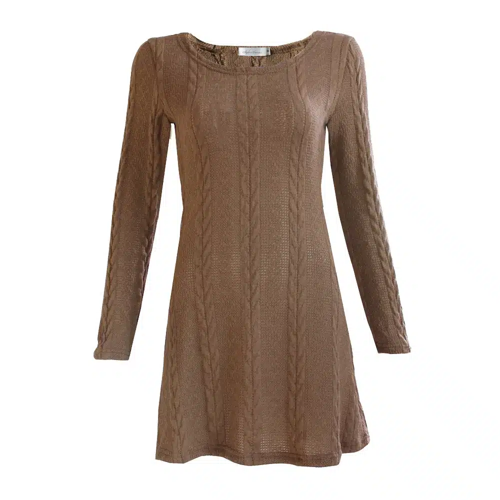 Women Casual Winter Autumn Dress Lady long Sleeve Crewneck Jumper Thin Casual Knitted Sweater Mini Dress Vestidos Mujer 2017New 18