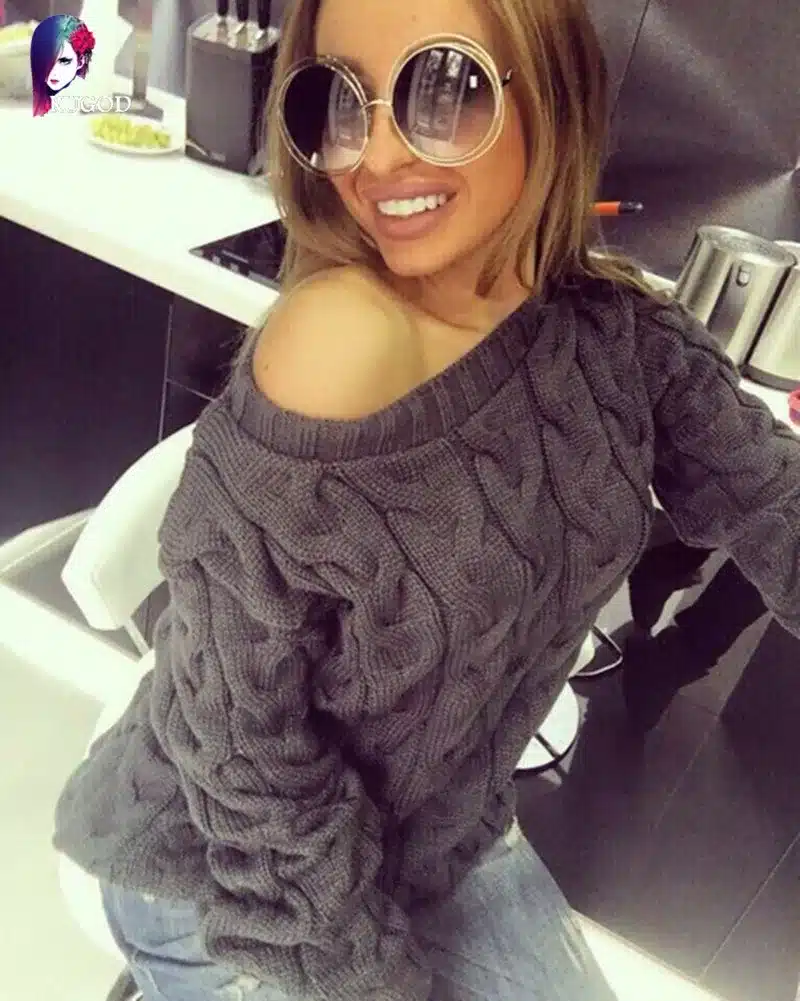 RUGOD Solid Women Sweaters And Pullovers Loose Knitted Pullover Female Tops Autumn&Winter Long Sleeve Jumper Sweater pull femme 28