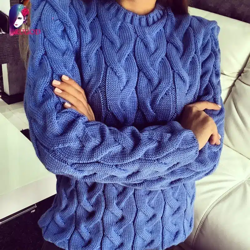 RUGOD Solid Women Sweaters And Pullovers Loose Knitted Pullover Female Tops Autumn&Winter Long Sleeve Jumper Sweater pull femme 42