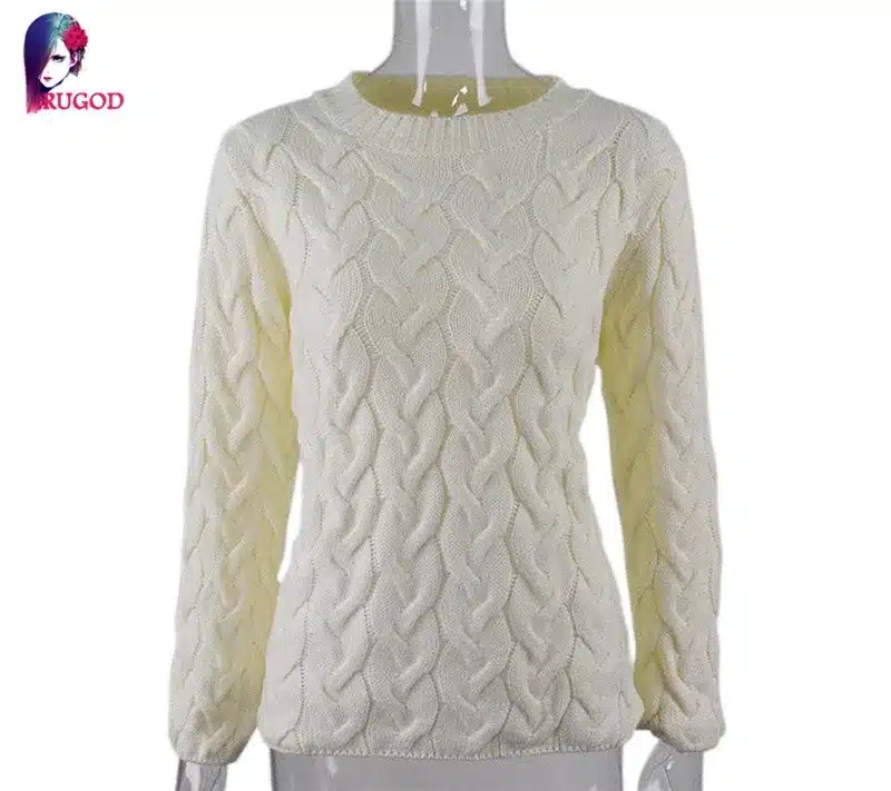 RUGOD Solid Women Sweaters And Pullovers Loose Knitted Pullover Female Tops Autumn&Winter Long Sleeve Jumper Sweater pull femme 45