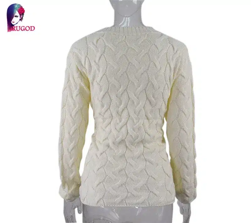 RUGOD Solid Women Sweaters And Pullovers Loose Knitted Pullover Female Tops Autumn&Winter Long Sleeve Jumper Sweater pull femme 46