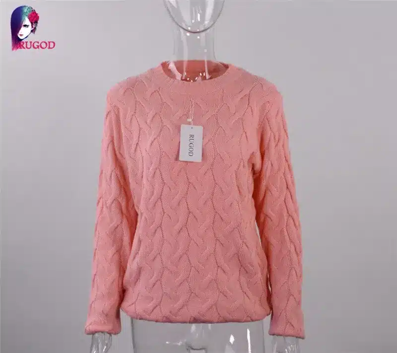 RUGOD Solid Women Sweaters And Pullovers Loose Knitted Pullover Female Tops Autumn&Winter Long Sleeve Jumper Sweater pull femme 47