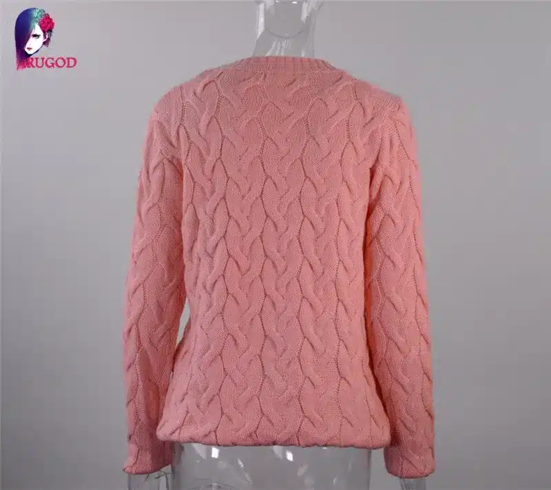 RUGOD Solid Women Sweaters And Pullovers Loose Knitted Pullover Female Tops Autumn&Winter Long Sleeve Jumper Sweater pull femme 48
