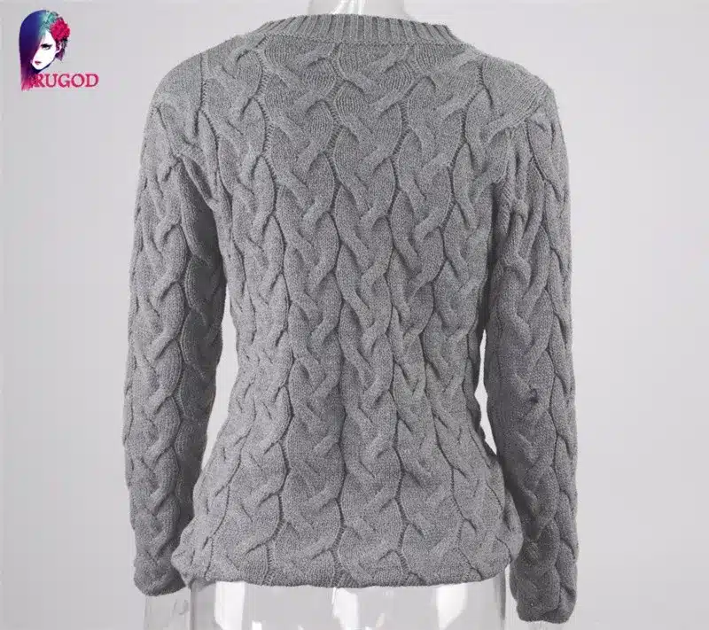 RUGOD Solid Women Sweaters And Pullovers Loose Knitted Pullover Female Tops Autumn&Winter Long Sleeve Jumper Sweater pull femme 52