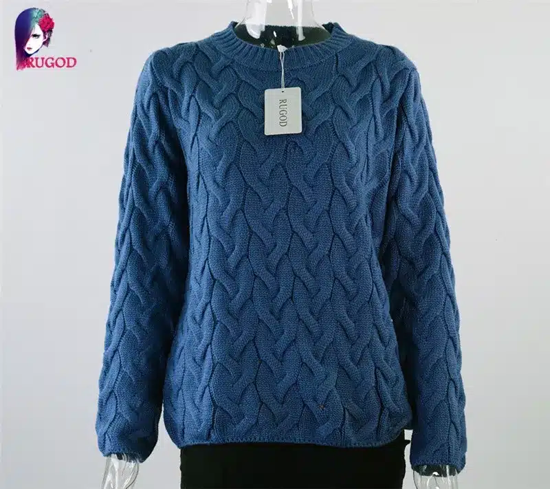 RUGOD Solid Women Sweaters And Pullovers Loose Knitted Pullover Female Tops Autumn&Winter Long Sleeve Jumper Sweater pull femme 57