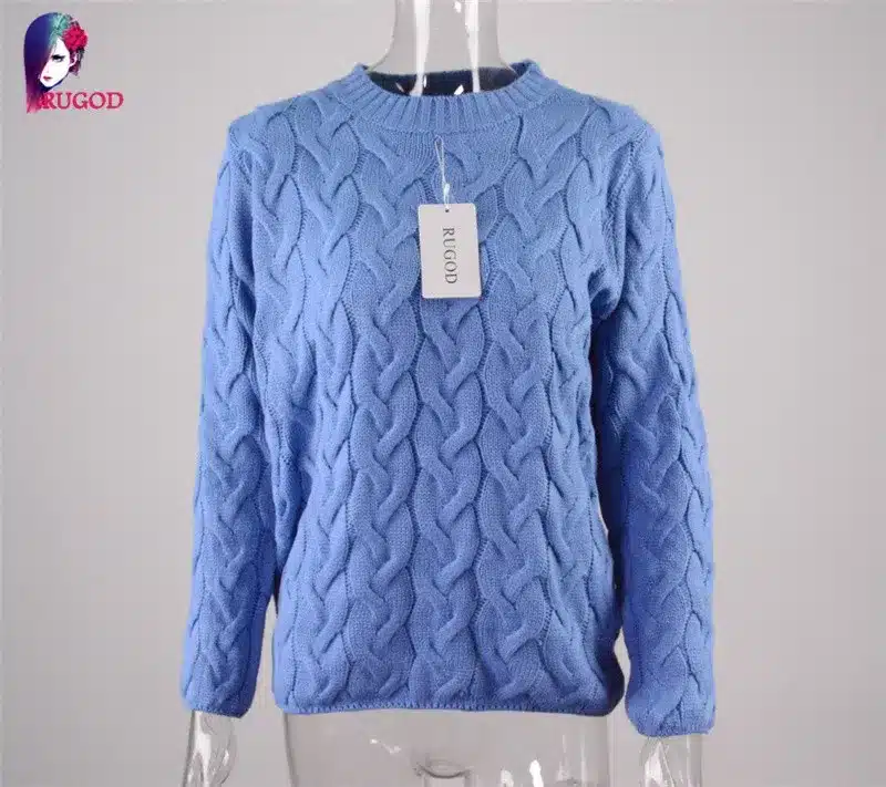 RUGOD Solid Women Sweaters And Pullovers Loose Knitted Pullover Female Tops Autumn&Winter Long Sleeve Jumper Sweater pull femme 59