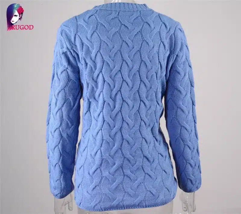 RUGOD Solid Women Sweaters And Pullovers Loose Knitted Pullover Female Tops Autumn&Winter Long Sleeve Jumper Sweater pull femme 60