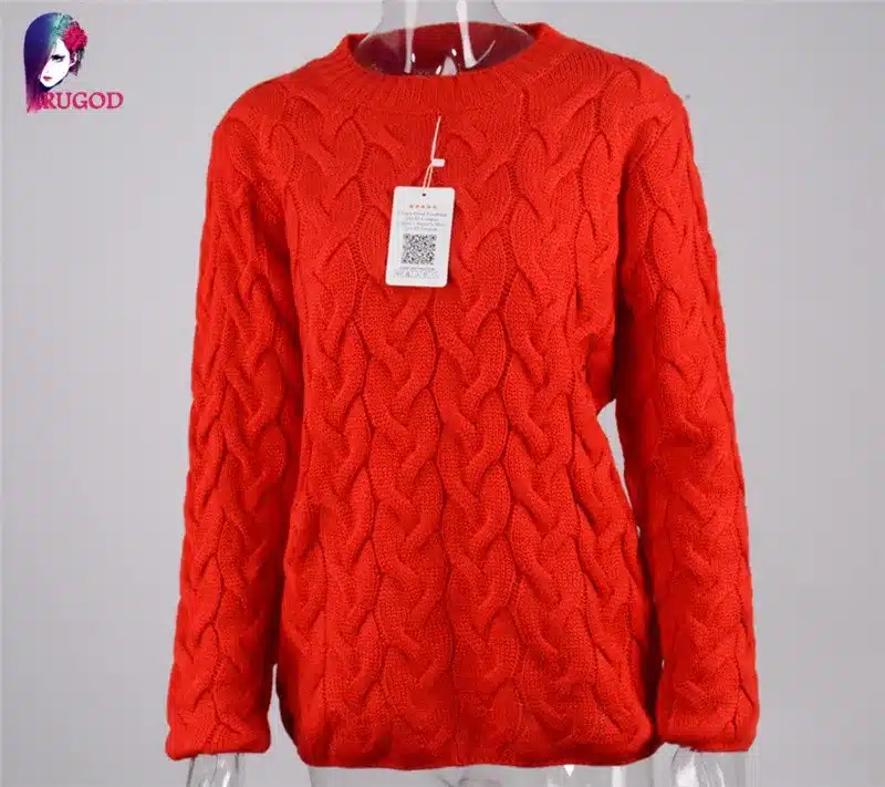 RUGOD Solid Women Sweaters And Pullovers Loose Knitted Pullover Female Tops Autumn&Winter Long Sleeve Jumper Sweater pull femme 67