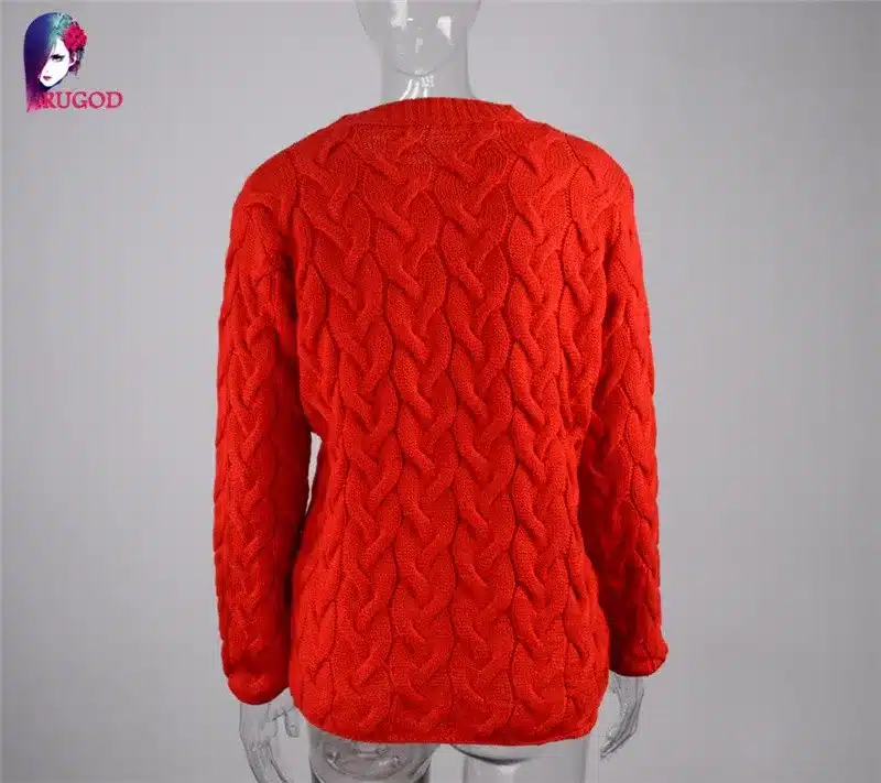 RUGOD Solid Women Sweaters And Pullovers Loose Knitted Pullover Female Tops Autumn&Winter Long Sleeve Jumper Sweater pull femme 68