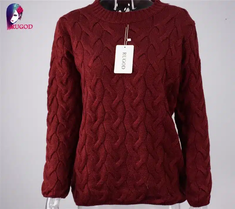 RUGOD Solid Women Sweaters And Pullovers Loose Knitted Pullover Female Tops Autumn&Winter Long Sleeve Jumper Sweater pull femme 69