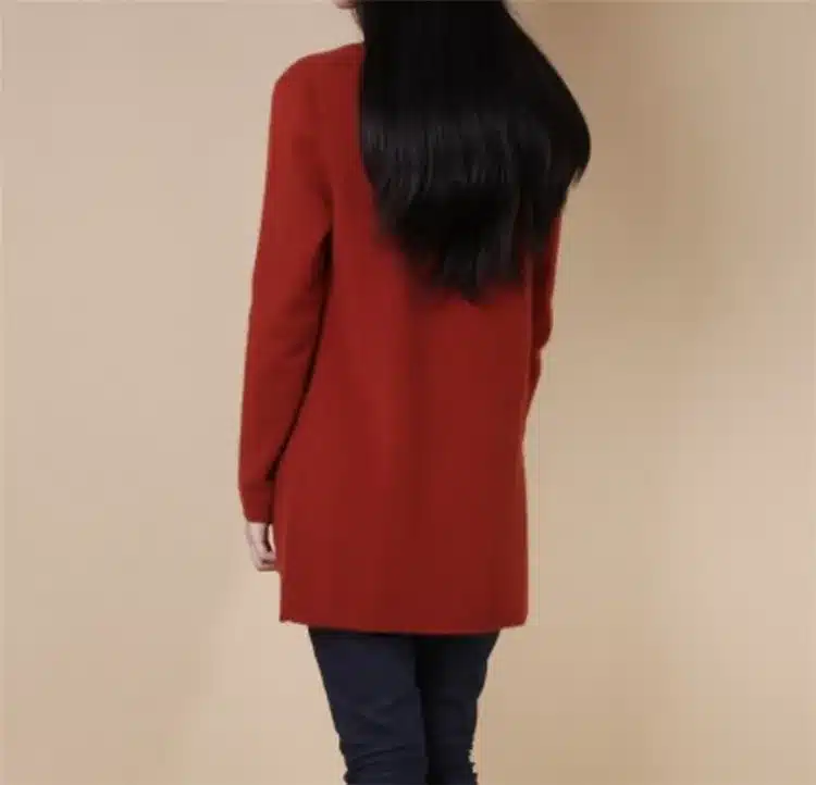 2017 new cardigan women spring autumn long cardigan lady cashmere material loose sweater for female outerwear coat with pockets 13