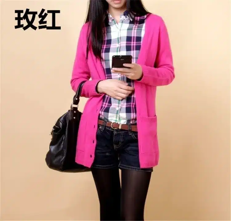 2017 new cardigan women spring autumn long cardigan lady cashmere material loose sweater for female outerwear coat with pockets 22