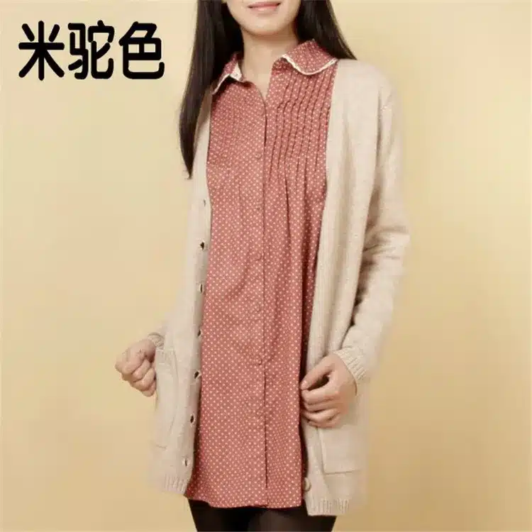 2017 new cardigan women spring autumn long cardigan lady cashmere material loose sweater for female outerwear coat with pockets 26