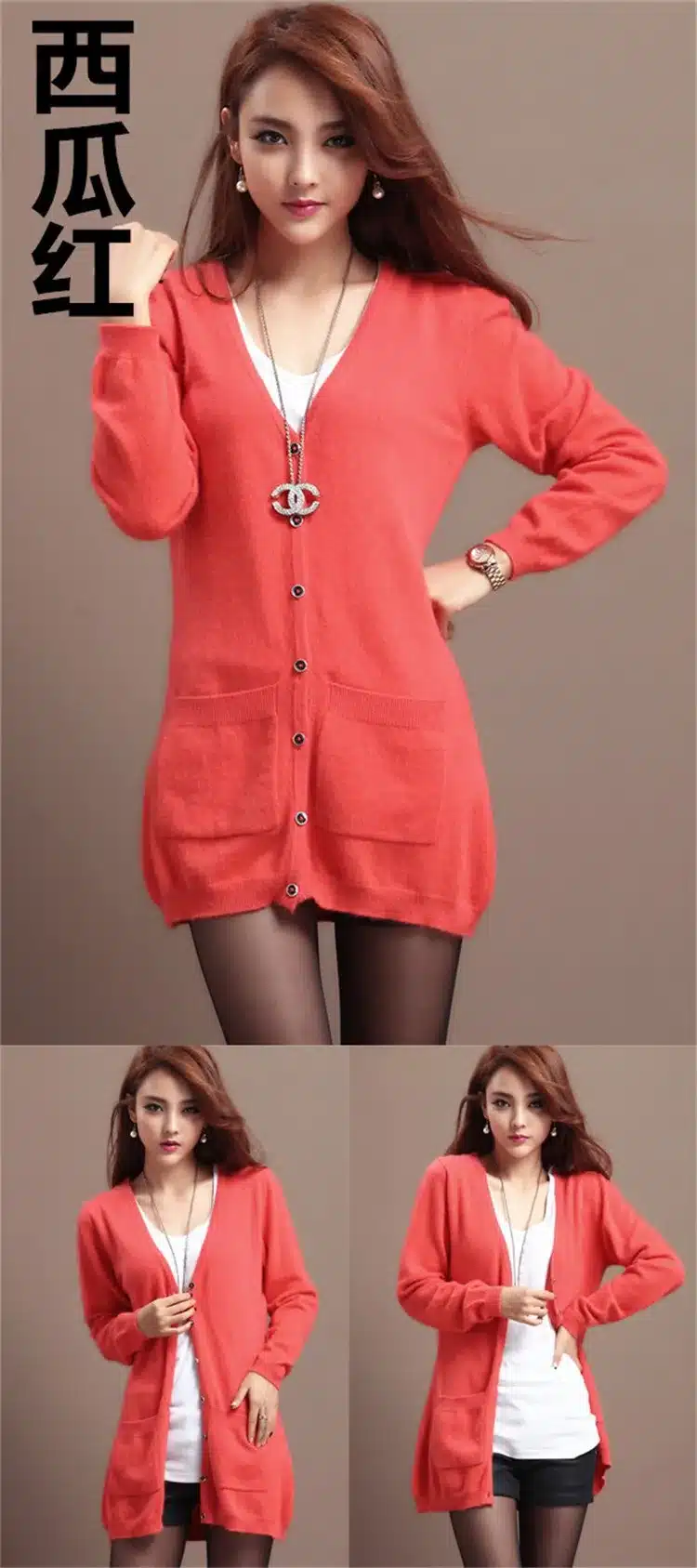 2017 new cardigan women spring autumn long cardigan lady cashmere material loose sweater for female outerwear coat with pockets 32