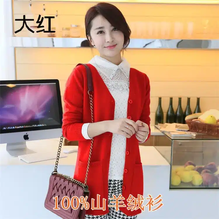 2017 new cardigan women spring autumn long cardigan lady cashmere material loose sweater for female outerwear coat with pockets 35