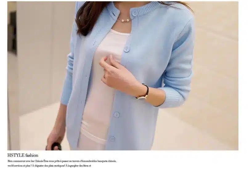 DisappeaRanceLove Brand 2017 spring round neck cardigan sweater large size mercerized cotton solid color wild Slim Jacket 11
