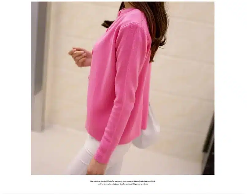 DisappeaRanceLove Brand 2017 spring round neck cardigan sweater large size mercerized cotton solid color wild Slim Jacket 22