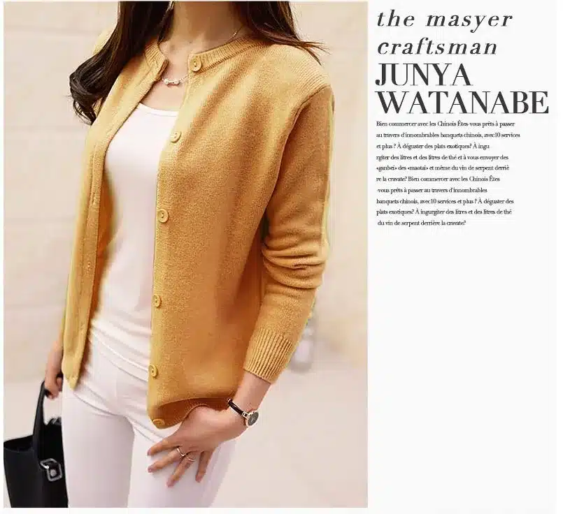 DisappeaRanceLove Brand 2017 spring round neck cardigan sweater large size mercerized cotton solid color wild Slim Jacket 24